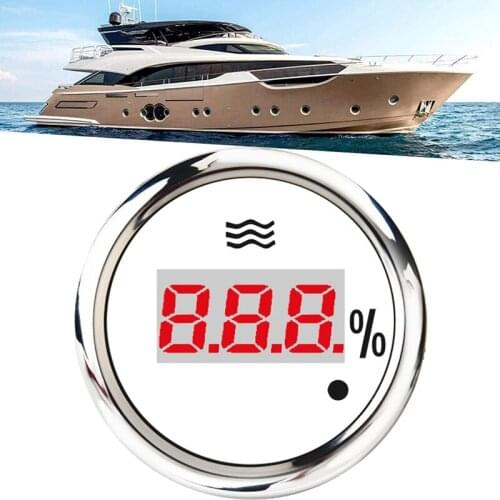 52mm Digital Water Level Gauge 0-190 Ohm 240-33 Ohm Universal Water Tank Level Meter Red Backlight with Alarm