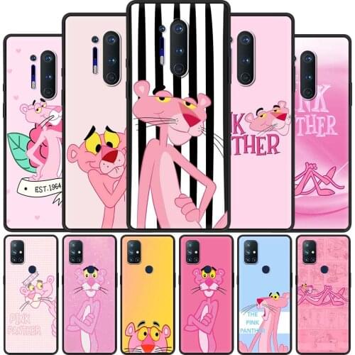For OnePlus 8 Nord 7Pro Case For One Plus Z N10 5G 8T 7 Pro n100 7T 6T Full Protection Soft Phone Cover Cartoon Pink Panther Sac