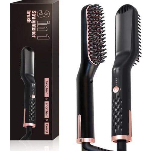 Electric Beard Comb Soft Hair Brush Oil Ache Shimache Water Mens Styling Straight Hair Comb Hair Brush Straightener Machine