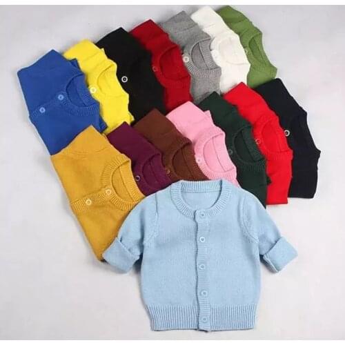 Baby Boys Girls Cardigan Autumn Spring Cotton Sweater Top Baby Children Clothing Boys Girls Knitted Sweater Kids Spring Wear