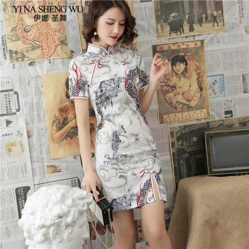 Chinese Traditions Dress For Women Elegant Dragon Crane News Qipao Vestidos Party Wedding Dress Cheongsam Split Aodai Style Sexy