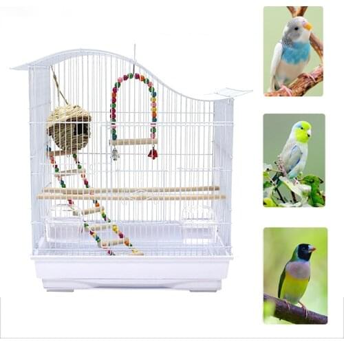 Bird Cage with Drawer Type Cleaning Tray Parrot Cage Peony Tiger Skin Manbird Pearl Bird Pet Bird Ornamental Cage Breeding Cage