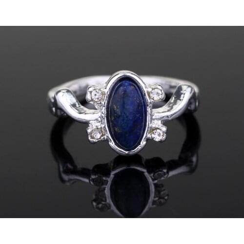 The Vampire Diaries Ring D Salvatore Damon Stefans Elena Punk Rings Lapis Lazuli Blue Crystal Moives Jewelry US 6-10