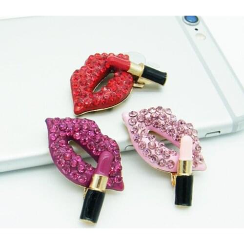 MRHUANG 3pcs/pack Sexy Mouth Lips Rhinestone Jewelry Component DIY Craft Phone case design