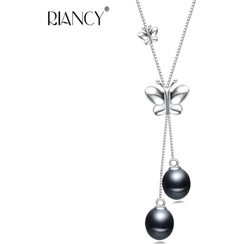 New Fashion Double beads natural freshwater Multicolor pearl pendant women 925 sterling silver jewelry bridal birthday gift