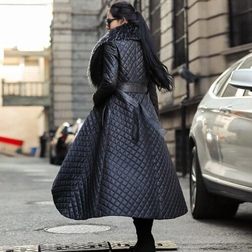 Genuine Leather 2020 Winter Jacket Women 100% Real Sheepskin Coat Female Fox Fur Collar long Down Jackets MY3852