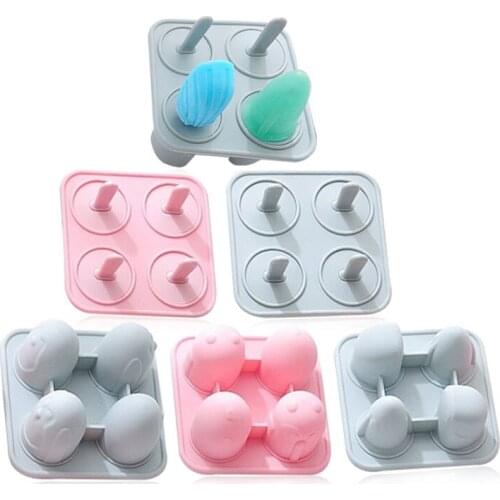 Cartoon Three-dimensional Popsicle Silicone Mold Summer Homemade DIY Fruit Milkshake Ice Cream Mold Kitchen Tools Accessories