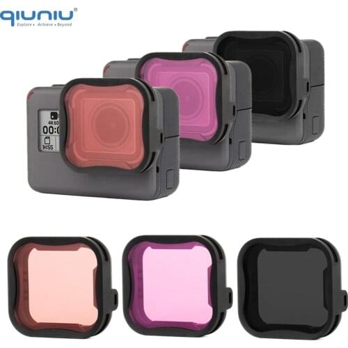 QIUNIU 3-Pack Filters Kit ND8 Filter Light Red Magenta Color Filter for GoPro Hero 7 6 5 Black Camera Lens Go Pro Accessories
