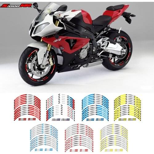 A set of 12pcs high quality motorcycle wheel decals waterproof Reflective stickers rim stripes For BMW S1000RR