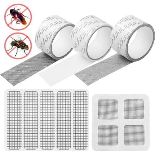 Door Screen Roll Wall Patch Sticker Repair Broken Hole Anti Mosquito Fly Bug Insect Window Screen Adhesive Mesh Hole Repair Tape