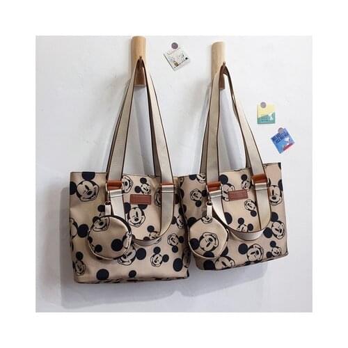 2pcs Disney Mickey mouse nylon shoulder bag coin handbags 2020 autumn new cartoon cute shoulder bag shoulder messenger tote bag