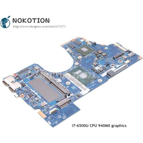 NOKOTION Laptop Motherboard Lenovo Yoga 710-15ISK MAIN BOARD SR2EZ I7-6500U CPU 940MX GPU DDR4 BIUY2 Y3 LA-D471P 5B20L47435