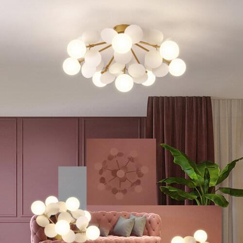 Latest Popular Ceiling Lamp Led Glass Ball Lamp Shade Chandelier Home Decoration Bedroom Living Dining Room Indoor Lighting