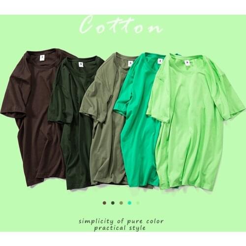 Teenagers 100% Cotton Pure Color Round Collar Youth Popular Leisure With Short Sleeves