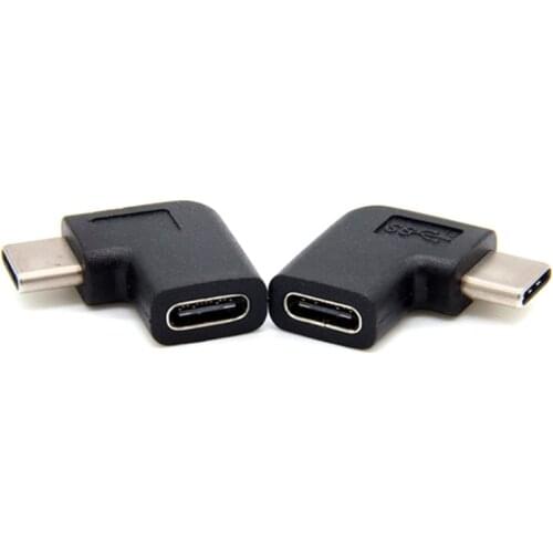 90 Degree Right Angle USB 3.1 Type C Male to Female Converter L Shape USB-C Adapter for Smart Phones Portable Connector