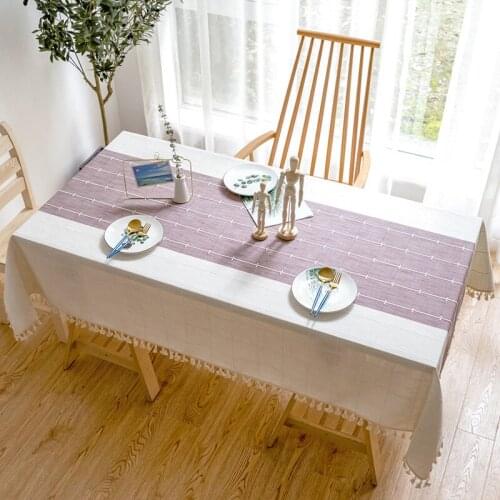 Table Cloth for Rectangular Table Cloth for Home Fabric Linen Tablecloth with Embroidery Household Items Decorations for Parties