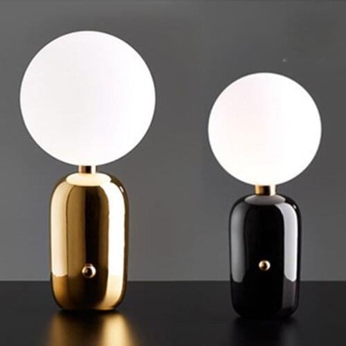 Nordic Modern Table Lamp Bedside Lamp Glass Ball Lamps For Living Room Table Desk Decoration Night Lights Room Decor Desk Lamps