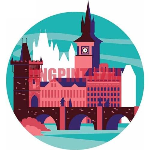 Car Stickers Vinyl Motorcycle Decal Car Window Body Decorative Prague Prag Czech Design Racing Helmet Stickers