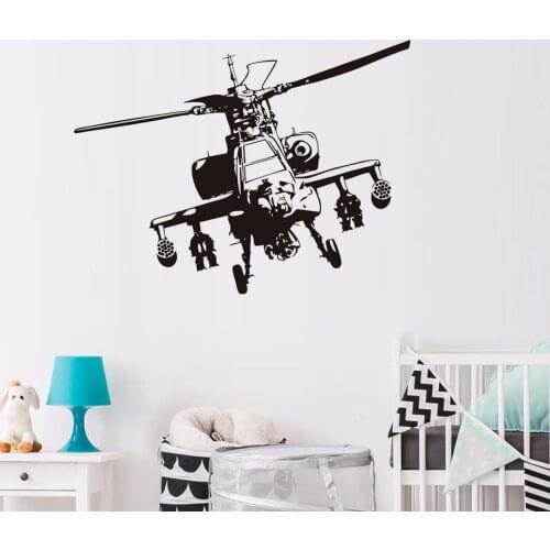 Military Helicopter Wall Sticker Adhesive Home Decor Living Room Waterproof Bedroom For Children Wall Decals