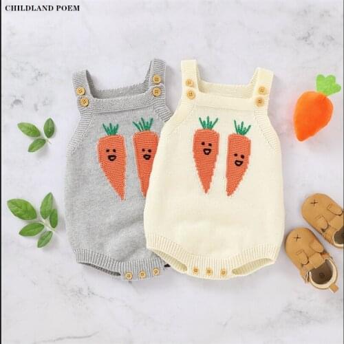 Knitted Baby Clothes Newborn Baby Romper Jumpsuit Sleeveless Infant Baby Boy Romper Overalls Cotton Toddler Jumpsuit Girl Romper
