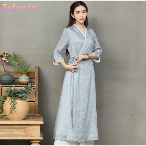 M-XXL 2021 New Fashion Grey Blue Chinese Traditional Hanfu Dress for Women Cosplay Ancient Chinese Costume Song Dynasty Clothes