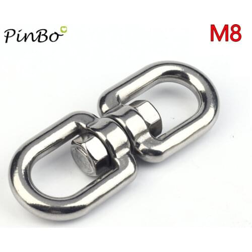 1pcs M8 Thickness 304 Stainless Steel Double End Eye Swivel Hook Shackle