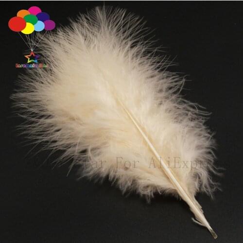 10-15CM (4-6 inches) natural 100PCS turkey blood stained tooth color full fleece decoration DIY jewelry show costume feather