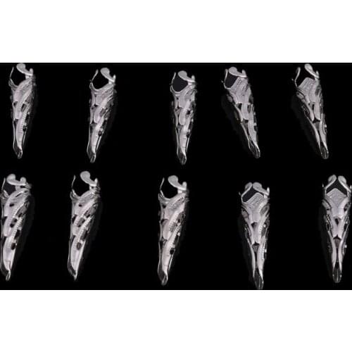 10Pc Antique Silver Flower Carved Resin Crystal Pendulum Bead Cap Jewelry Making 97QE