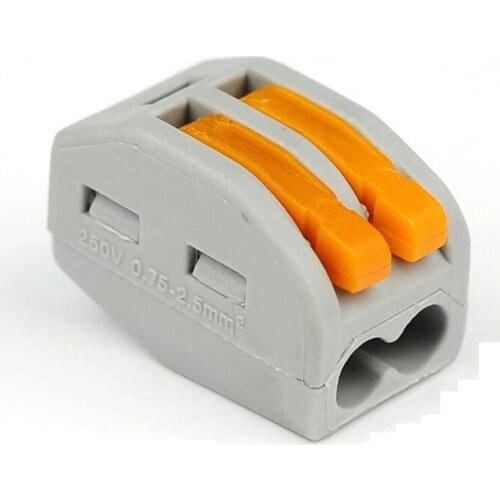 10 pcs/lot 222-412(PCT212) Universal Compact Wire Wiring Connector 2 pin Conductor Terminal Block