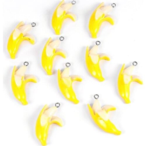 10 Piece Alloy Enamel Banana Pendant Charms For Handmade Cute Earrings Necklace Fashion Jewelry Accessories