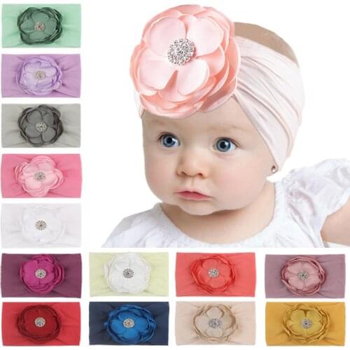2020 Lovely Baby Headband Turban Flower Bow Newborn Baby Girl Headbands Elastic Kids Toddler Hair Band Baby Hair Accessories