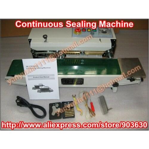 220V/110V Continuous Plastic Film Bag Sealing Machine FR-770,steel wheel printing code date ,bath number printed