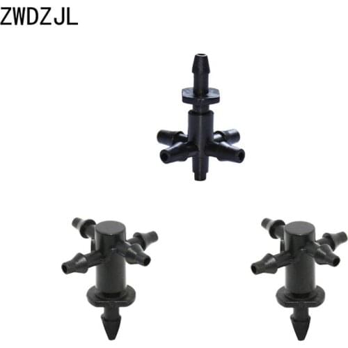 Irrigation 4 way cross Connector 5 way water distributor Drip arrow adapter 3/5 hose barb water connector 500pcs