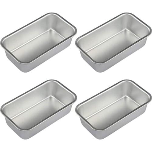 4Pcs Aluminum Alloy Loaf Tin Rectangular Non-Stick Bread Mould Bread Loaf Pans Baking Tools Kitchen Dining Bar Supplies