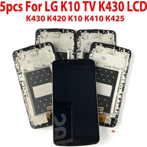 5Piece/lot Test For LG LTE K430DS K420N K430DSF Display LCD Touch Screen Digitizer For LG K10 TV K430 with frame K10 TV LCD