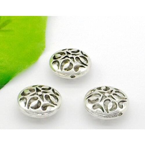 Free Shipping Wholesale 50pcs Antique Tibetan Silver Hollow Charm bead 16.5x8mm DIY