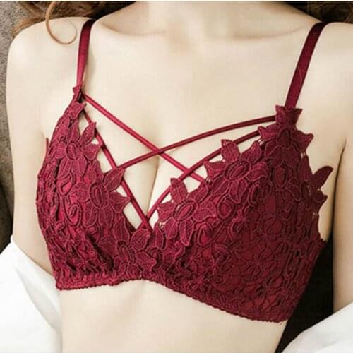 Sexy Lingerie Tops Women Lace Floral Embroidery Bra Underwear Fashion Seamless Push Up Bras Wireless Adjusted Bralette Crop Top