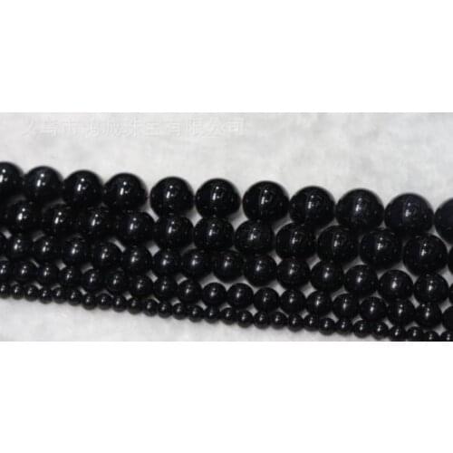 Natural Black Tourmaline Stone Round Gemstone Beads For Jewelry Making DIY Bracelet Necklace 4/6/8/10/12 mm