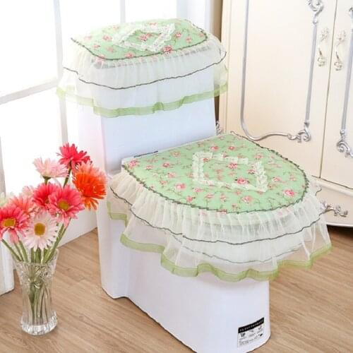 Toilet Cover Cover Lace Cushion Toilet Seat Cushion Toilet Three-Piece Toilet Seat Cover Toilet Seat Cover Toilet Seat Cushion