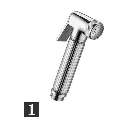 Chrome plated handheld bidet shower set, Sliver bathroom wall mounted bidet spray set, Copper toilet flushing device suit