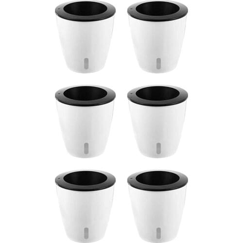 6 Pack 5 Inch Self Watering Pots For Indoor Plants With Water Indicator,African Violet Pots For Plants,Self-Watering
