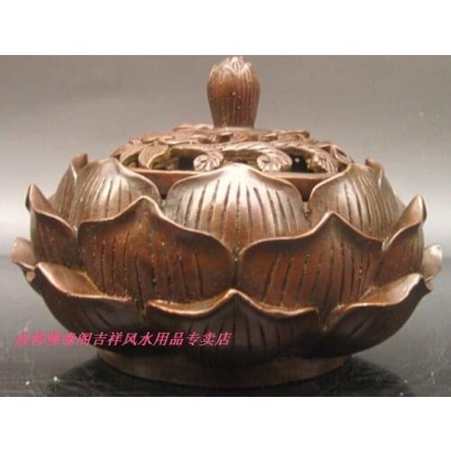 Crafts copper Bronze art Incense burner pure aromatherapy furnace supplies burner buddha with supplies lotus burner