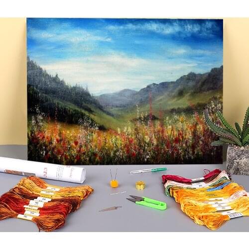 Natural Scenery Abundance Printed 11CT Cross-Stitch DIY Embroidery Kit DMC Threads Handiwork Sewing Handmade Craft Wholesale
