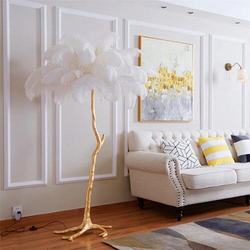 Nordic Ostrich Feather Floor lamp Modern Luxury Branch Floor Lamp Stand Light Floor lights for living room Lighting