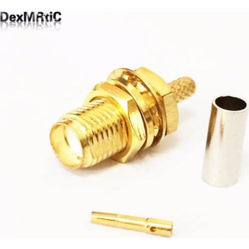 New RF SMA Female Jack Connector With Bulkhead Crimp For LMR195 Wholesale for WIFI antenna