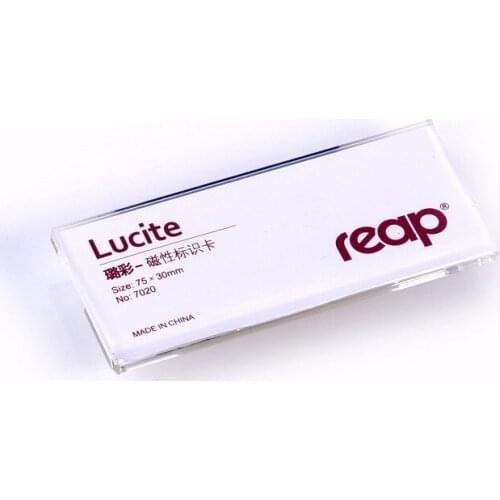 Reap plastic magnetic badge holder, name tag, 7020, 75*30mm, reusable, 50pcs/lot