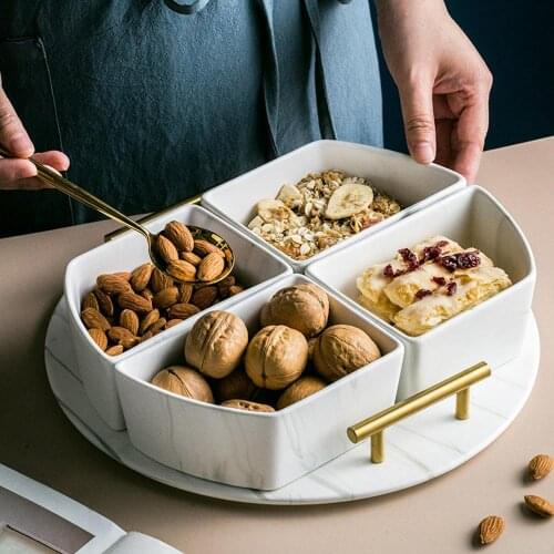 Divided Appetizer Snack Dishes Fruit Containers Plates ,Ceramic Porcelain Serving Trays,Snack plate, fruit plate, dessert plate