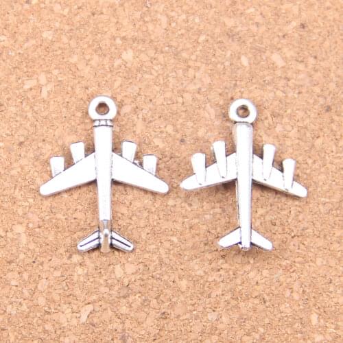 14pcs Charms airplane plane 27x21mm Antique Pendants,Vintage Tibetan Silver Jewelry,DIY for bracelet necklace