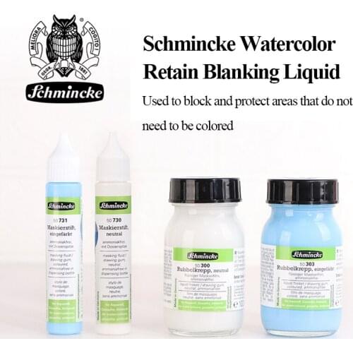 Schmincke Watercolor Retain Blanking Liquid/Gum 25/100ml Cover/Block/Protect/Leave Blank Areas Pigskin Glue Strong Cleaning Gum