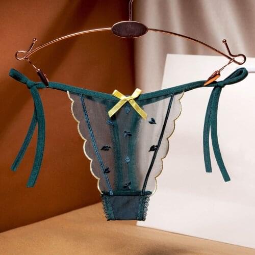 Sexy Womens Lace Panties Underwear Seamless Thin Thongs Low Waist Perspective Lady Lingerie Woman G-String exotic accessories